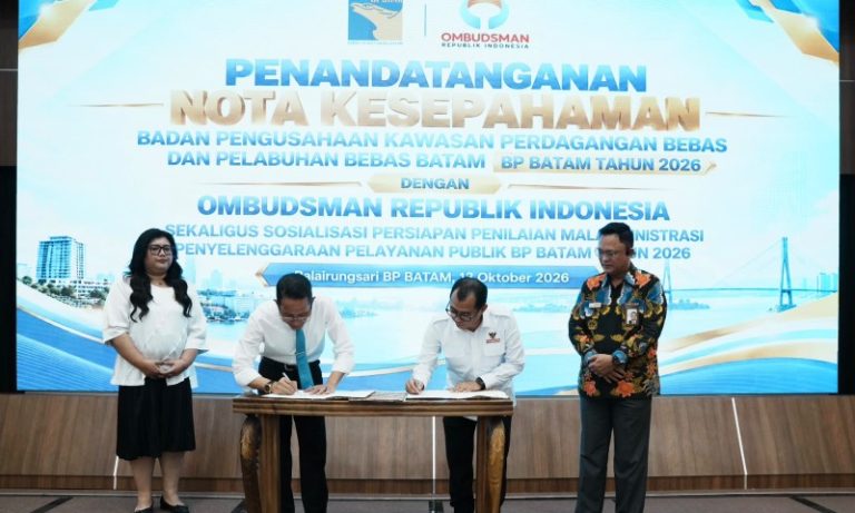 BP Batam dan Ombudsman RI Teken MoU Pengawasan Pelayanan Publik, Fokus Cegah Maladministrasi