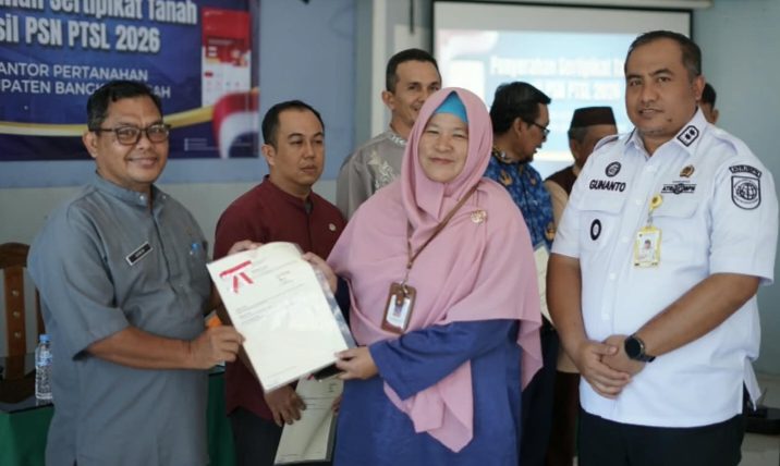 Warga Bangka Tengah Urus Sertipikat Tanah Gratis Lewat PTSL, 1.540 Bidang Ditargetkan Rampung 2026