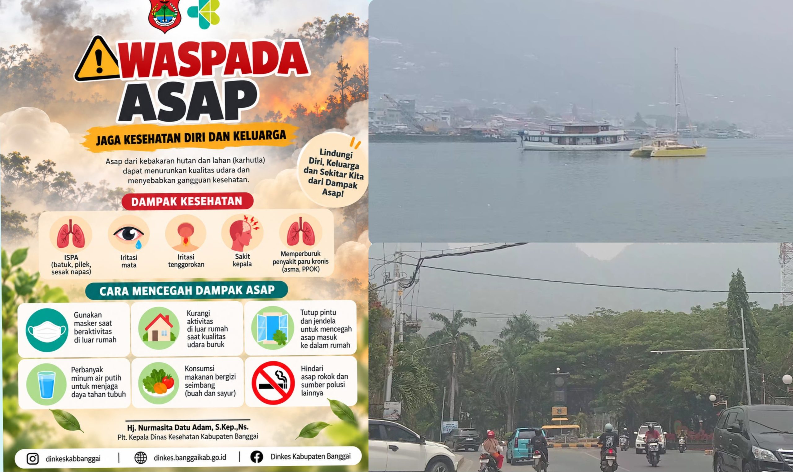 Kabut Asap Selimuti Banggai, BPBD dan Dinkes Bagikan Masker Gratis Mulai Kamis 15 Oktober 2026