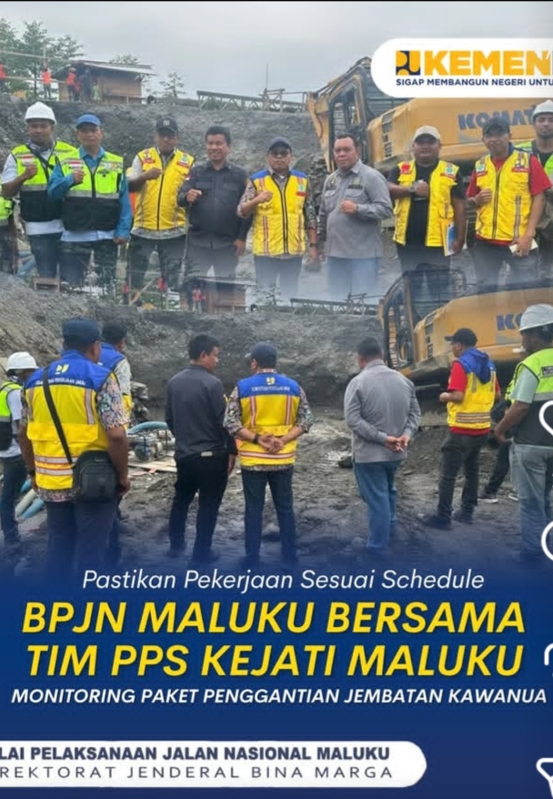 BPJN Maluku dan Kejati Monitoring Penggantian Jembatan Kawanua, Pastikan Pekerjaan Sesuai Target
