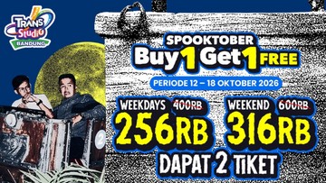 Promo Buy 1 Get 1 Trans Studio Cibubur dan Bandung, Tiket Berdua Mulai Rp118.400
