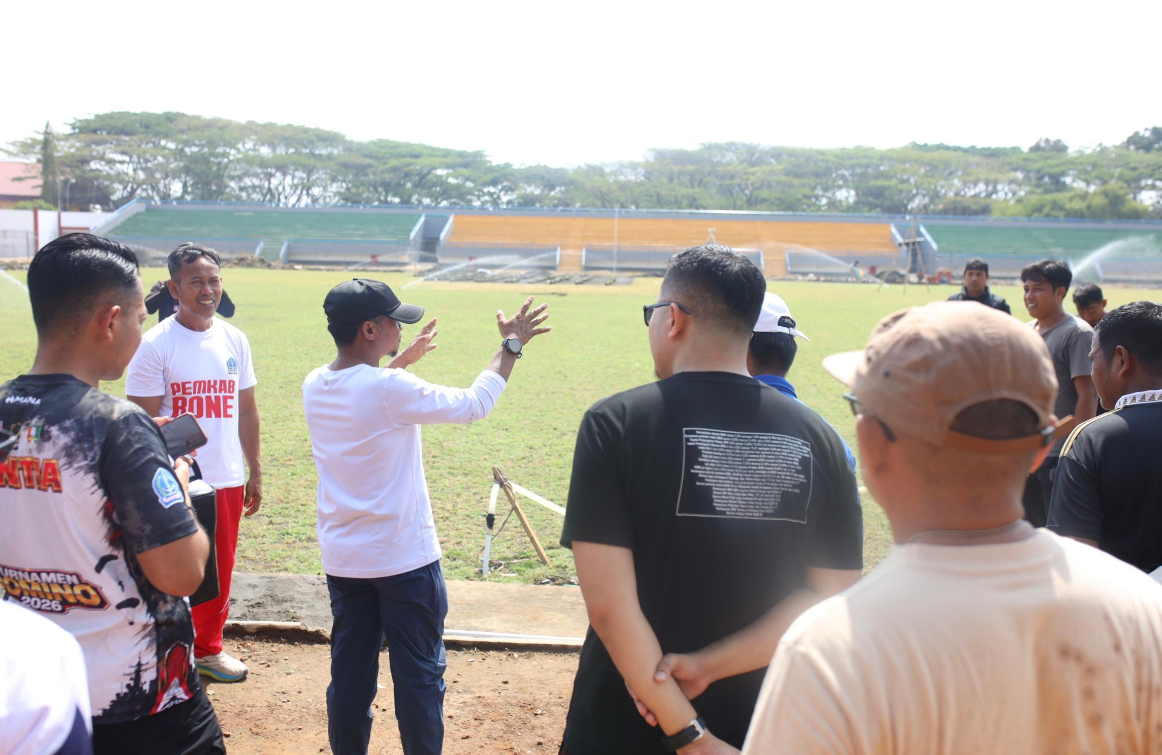 Bupati Bone Tinjau Rehabilitasi Stadion Lapatau, Pastikan Siap untuk Pembukaan Porprov Sulsel 7 November 2026