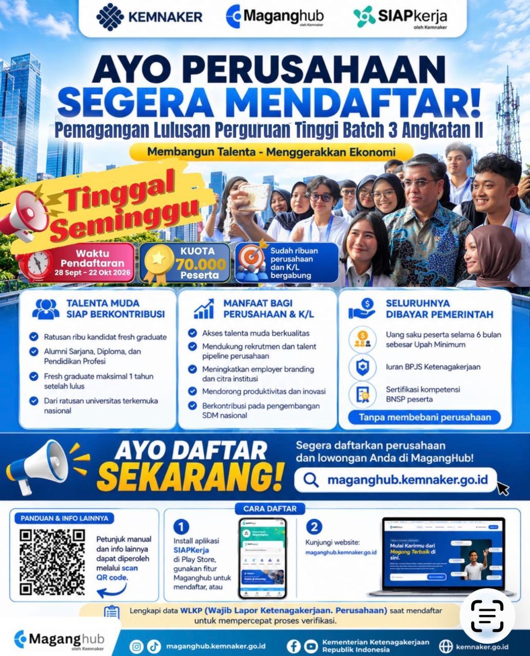 Pemkab Muba Imbau Perusahaan di Musi Banyuasin Daftarkan Pemagangan Lulusan Perguruan Tinggi di MagangHub