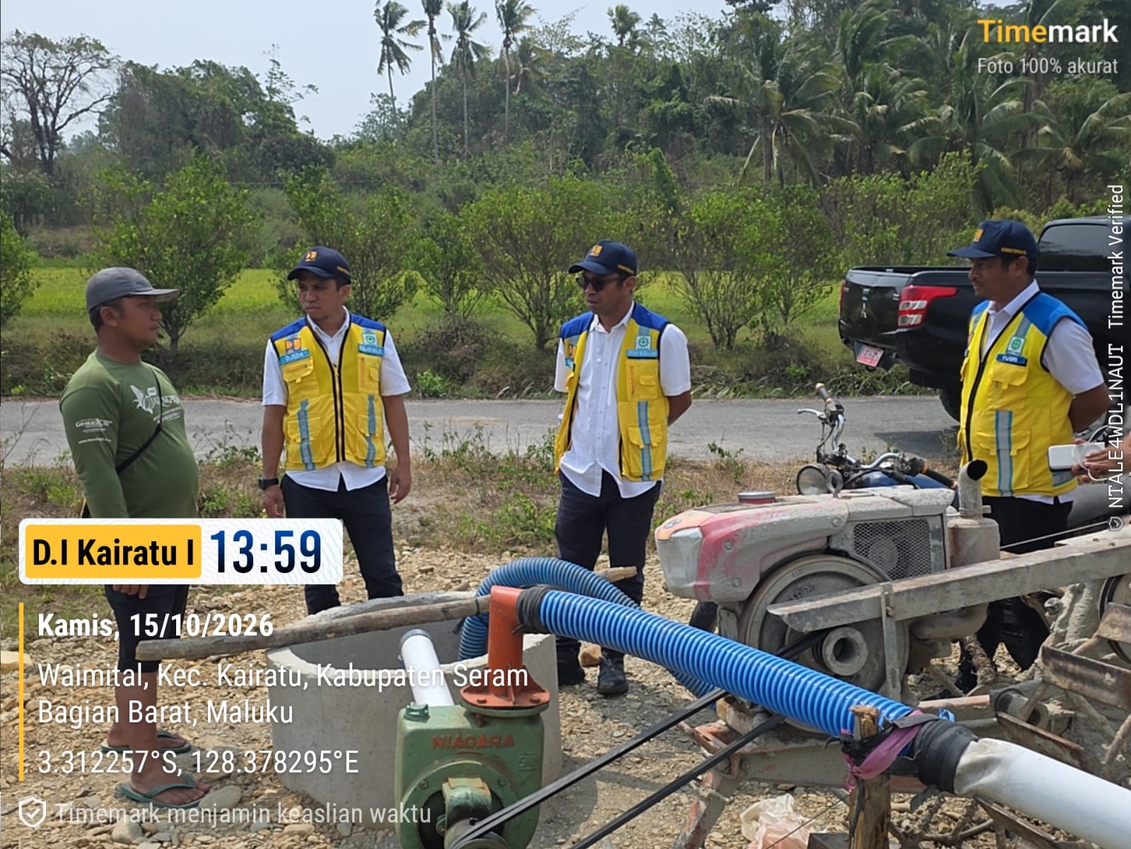 BWS Maluku Pompa Air ke 49 Hektare Sawah di Kairatu, Antisipasi Gagal Panen Musim Tanam II