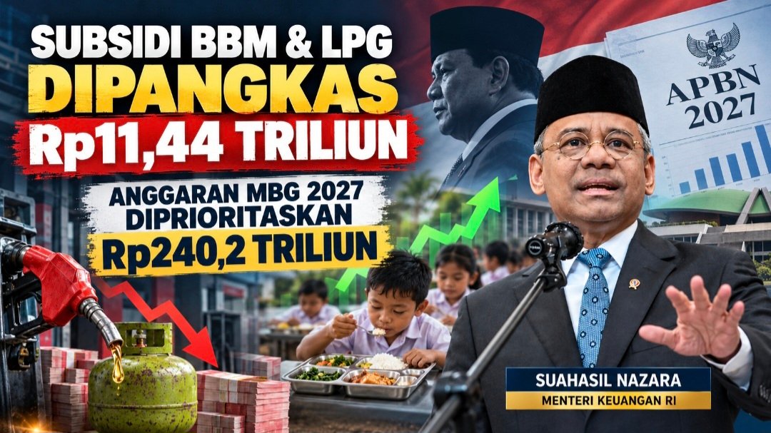 Subsidi BBM dan LPG 2027 Dipangkas Rp11,44 Triliun, Anggaran MBG Rp240,2 Triliun