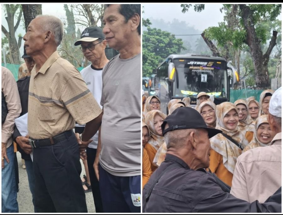 235 Pensiunan Tambang Ombilin Sawahlunto Berangkat Wisata ke Pariaman dengan 8 Bus