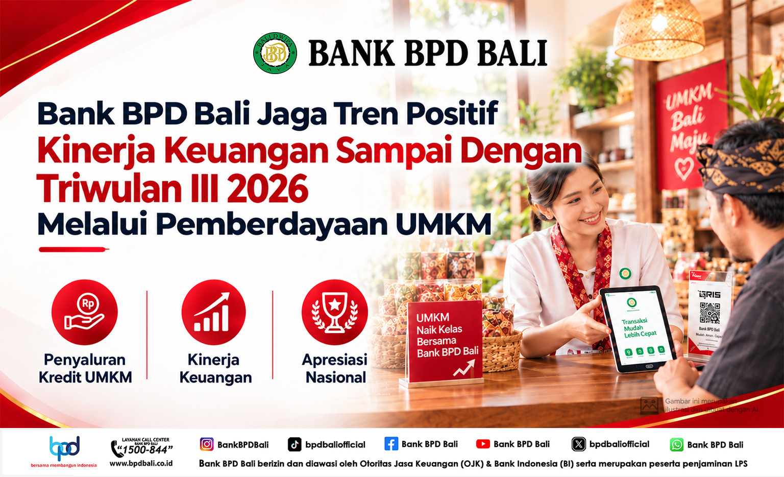Laba Bank BPD Bali Tembus Rp 1,006 Triliun hingga September 2026, Kredit UMKM Naik 14,92 Persen