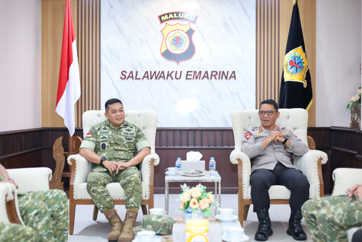 Kapolda Maluku Terima Kunjungan Pangdam XV/Pattimura, Perkuat Sinergi TNI-Polri di Ambon