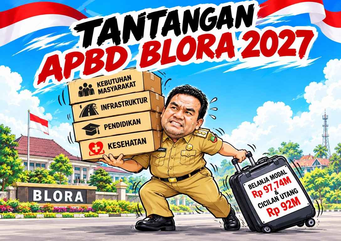 TKD Blora 2027 Turun Rp 93,57 Miliar, Bupati Arief Rohman Pangkas Belanja Seremoni dan Perjalanan Dinas