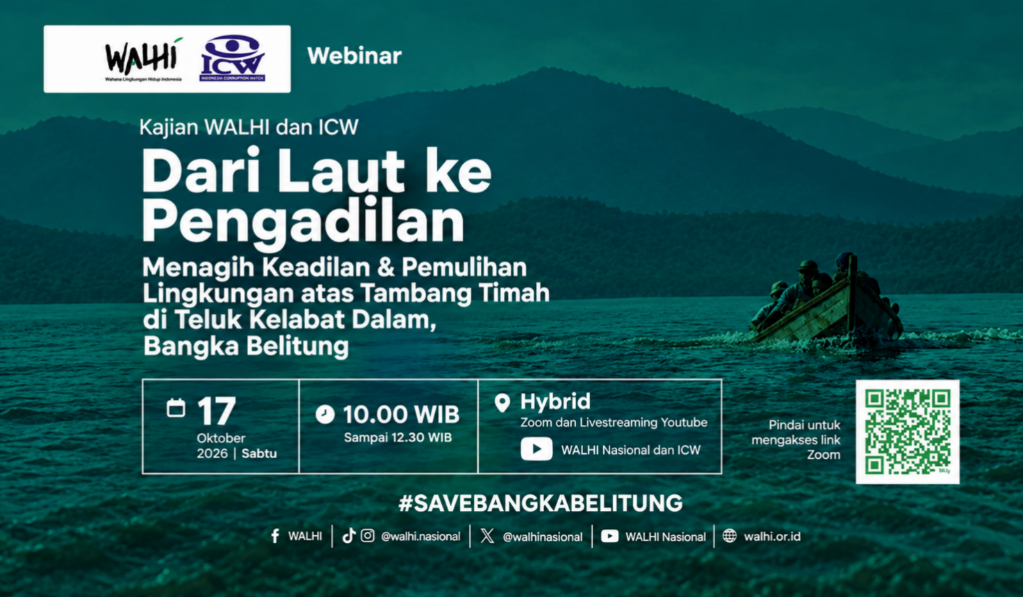 WALHI dan ICW Gelar Webinar Teluk Kelabat Dalam, Soroti Keadilan Nelayan dan Pemulihan Lingkungan