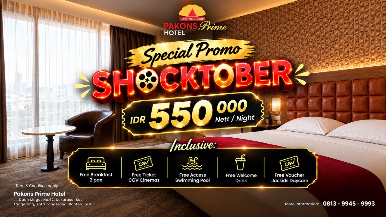 Pakons Prime Hotel Tangerang Luncurkan Promo Shocktober dan Halloween, Harga Mulai Rp431.000 per Malam