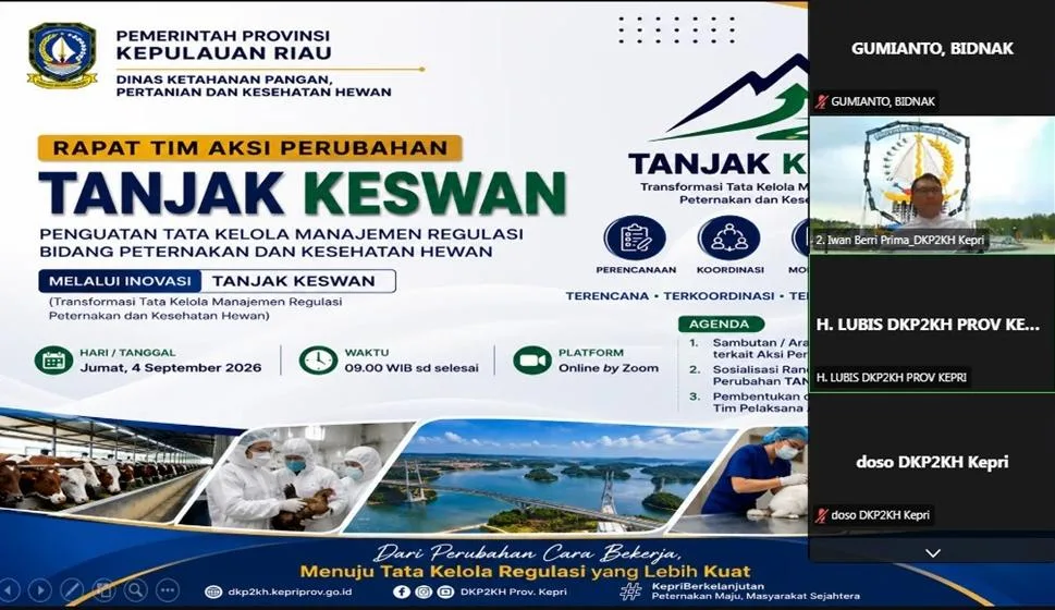 HA IPB Kepri Dorong OPD Pemprov Adopsi Tanjak Keswan, Inovasi DKP2KH untuk Tata Kelola Regulasi Sektoral