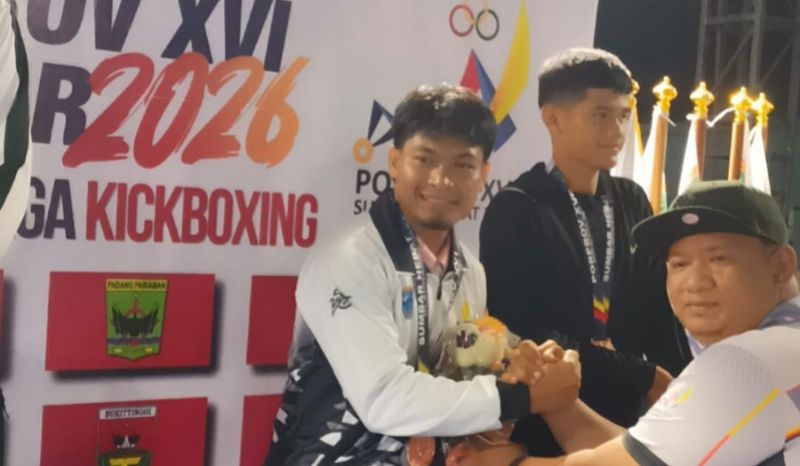 Brigadir Deni Hidayat Sumbang Perunggu Kickboxing untuk Mentawai di Porprov XVI Sumbar 2026