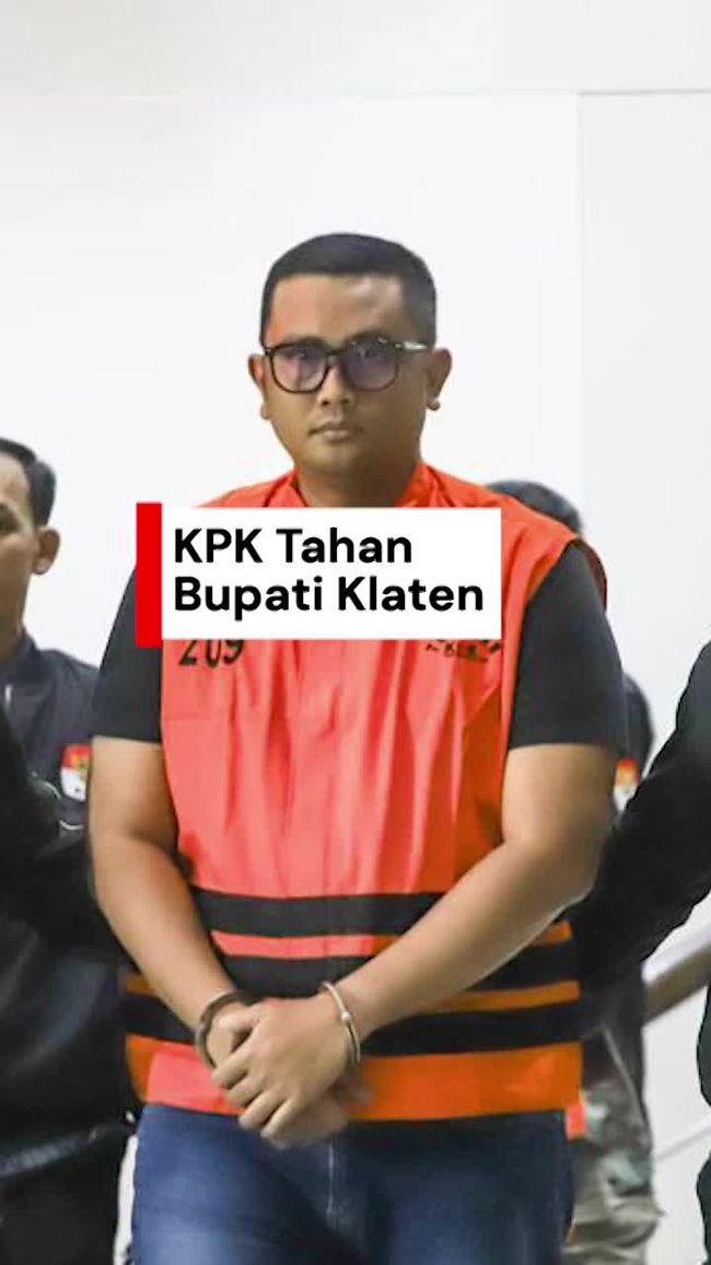 Bupati Klaten dan Kepala BPK Jateng Pakai Rompi Oranye Usai Ditahan KPK