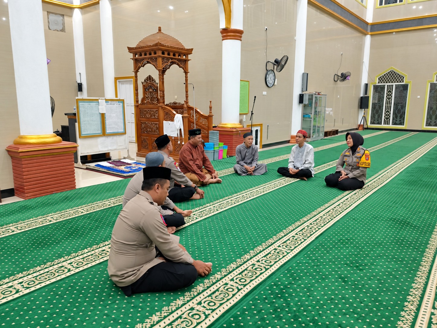 Polres Gunung Mas Gelar Subuh Keliling di Masjid Agung Kurun, Ajak Warga Cegah Karhutla