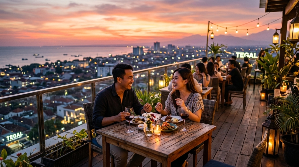 5 Cafe Rooftop Murah di Tegal dengan View Senja Romantis