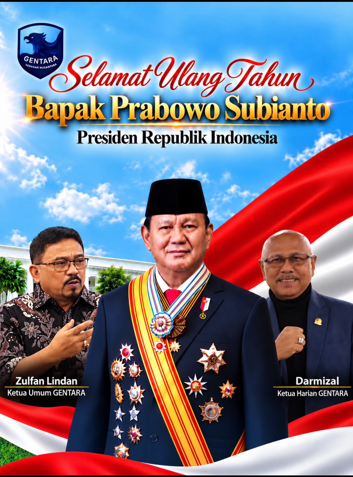 GENTARA Ucapkan Ultah ke-75 Prabowo Subianto, Sebut Presiden Sosok Paling Ikhlas kepada Rakyat