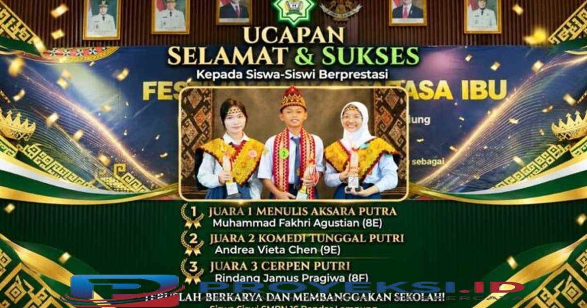 3 Siswa SMPN 16 Bandar Lampung Sapu Bersih Juara FTBI 2026 Tingkat Kota
