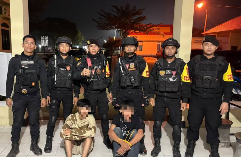 Tim Patroli Polda Sultra dan Polresta Kendari Amankan Dua Remaja Bawa Busur Saat Konvoi di Andonohu