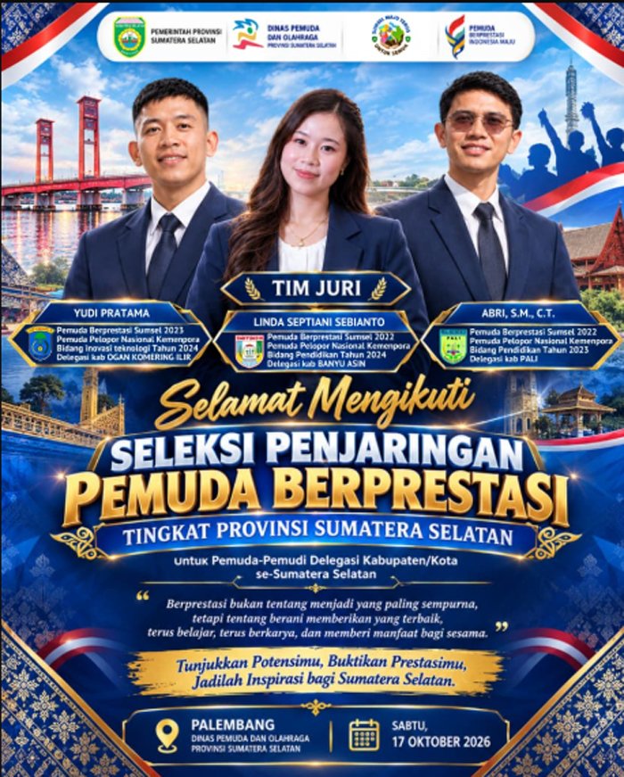 Guru SMKN 1 Tulung Selapan Jadi Juri Pemuda Berprestasi Sumsel 2026, 3 Nama Duduk di Tim Penilai