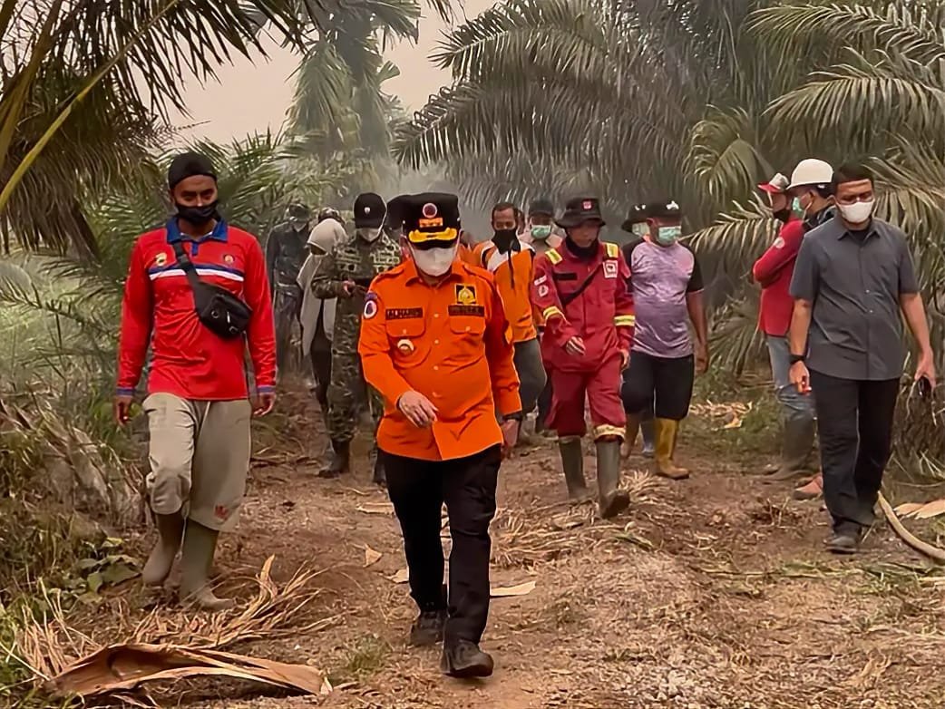 Gubernur Jambi Al Haris dan Danrem 042/Garuda Putih Tinjau Karhutla di Kumpeh, Air Sulit dan Angin Kencang Jadi Kendala