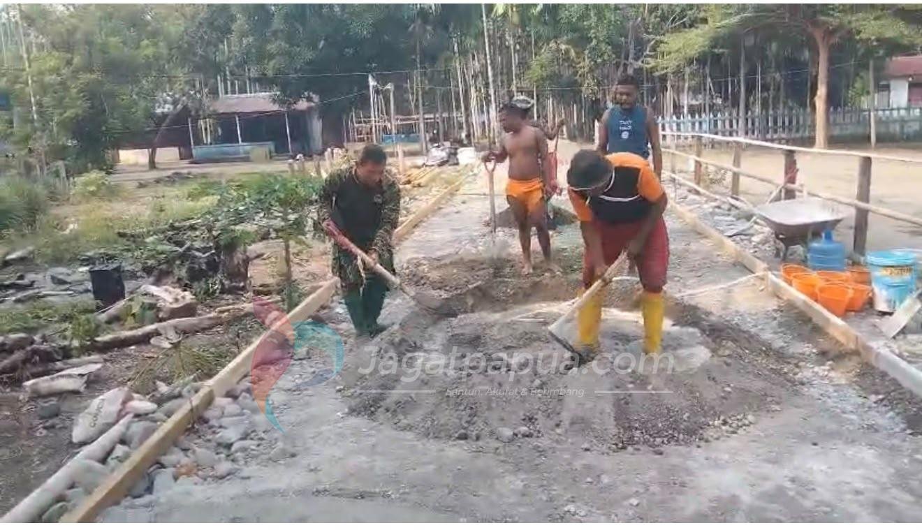Progres Jalan Kampung Yamboi di Manokwari Selatan Capai 30 Persen pada Hari Keenam TMMD ke-130 Kodim 1808/Mansel
