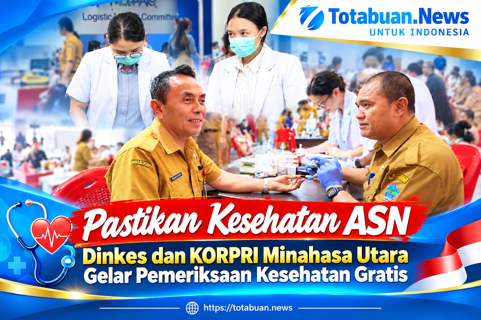Dinkes dan KORPRI Minahasa Utara Gelar Pemeriksaan Kesehatan Gratis untuk Seluruh ASN di 3 Titik Lokasi