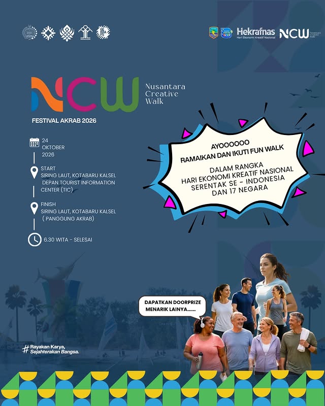 Kotabaru Gelar Nusantara Creative Walk 24 Oktober 2026, Pendaftaran Gratis untuk Warga