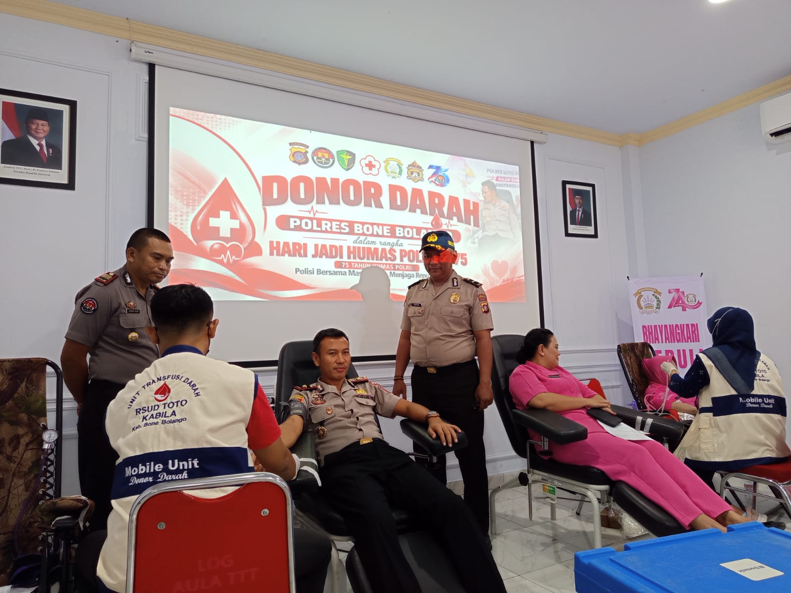 Polres Bone Bolango Gelar Donor Darah Hari Jadi Humas Polri ke-75, Targetkan 100 Partisipan