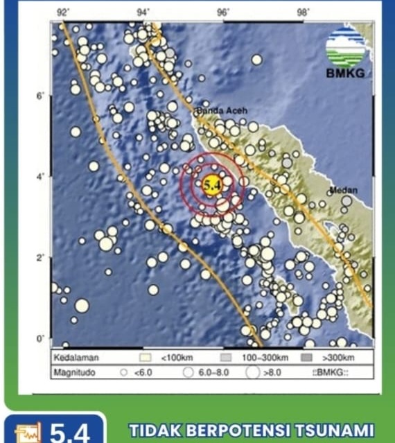 Gempa 5,4 SR Guncang Nagan Raya dan Aceh Barat, Warga Berhamburan Keluar Rumah Tengah Malam