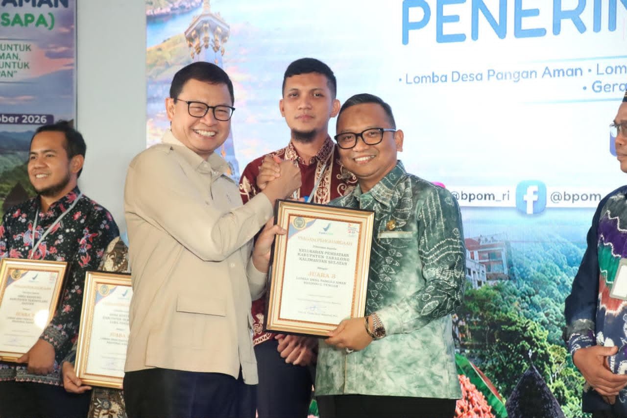 Tabalong Raih 2 Penghargaan BPOM RI, Kelurahan Pembataan dan Pasar Mabuun Syariah Terbaik Ketiga Nasional