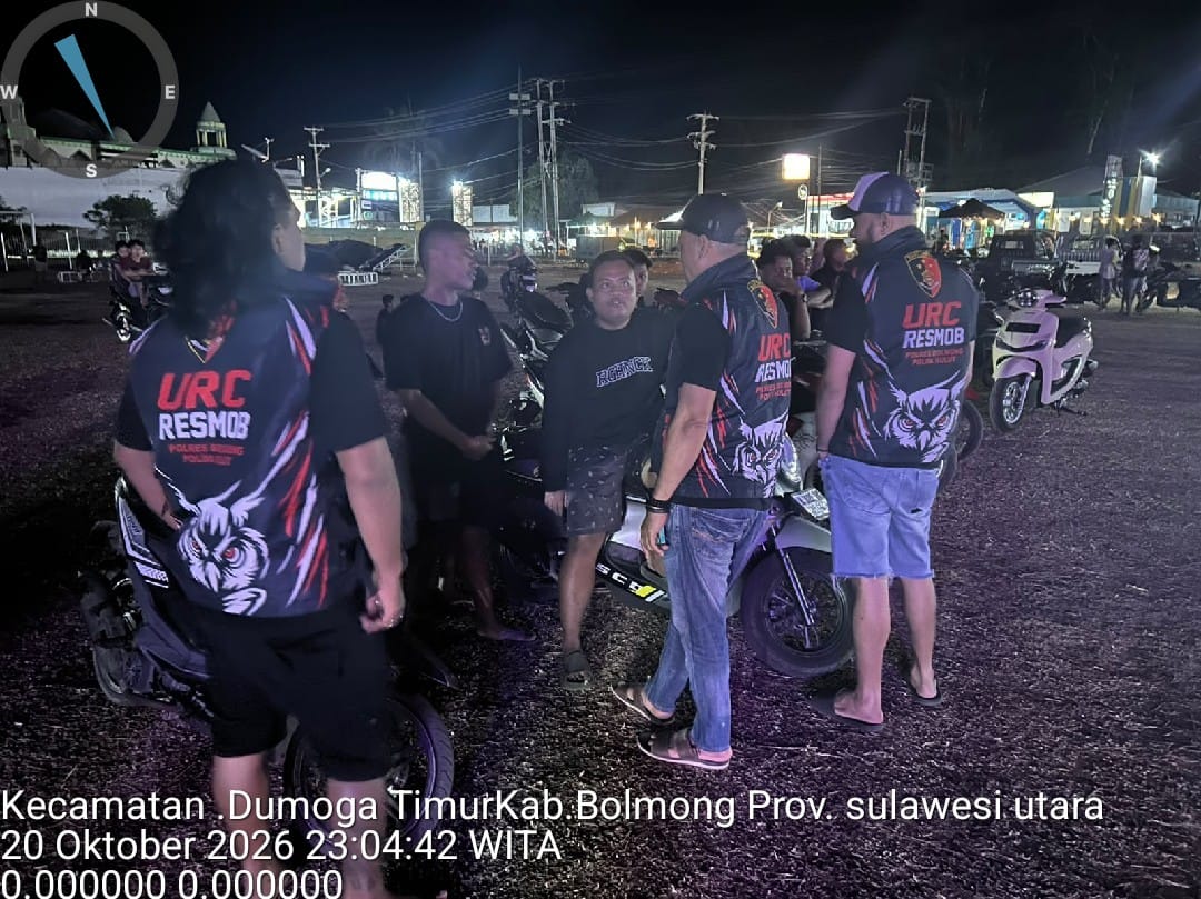 Patroli Malam URC Resmob Polres Bolmong di Dumoga Timur, 6 Personel Kawal Titik Rawan Geng Motor