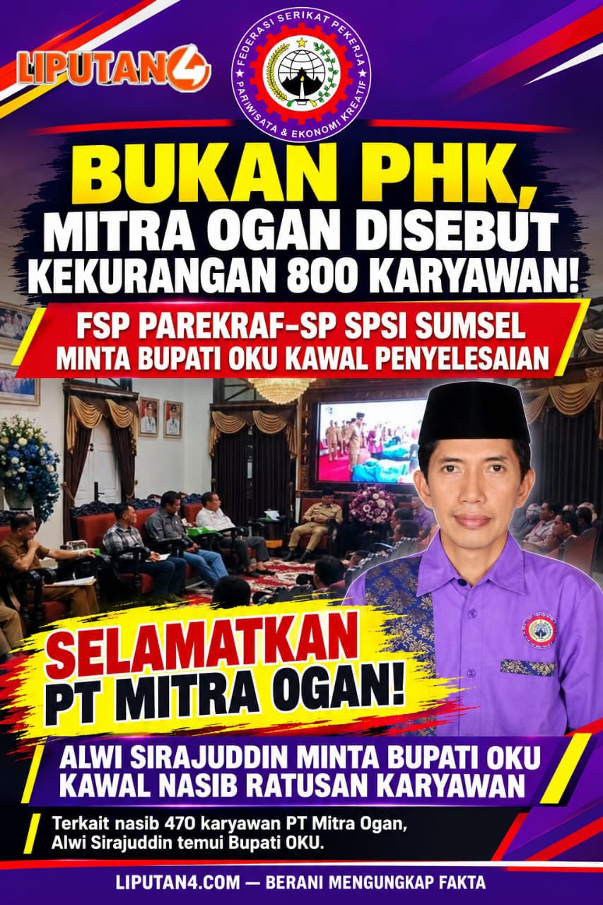 FSP Parekraf-SPSI Sumsel Minta Bupati OKU Kawal Persoalan Mitra Ogan, Sebut Perusahaan Justru Kurang 800 Karyawan