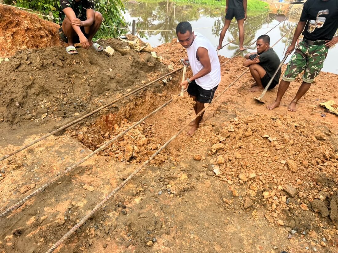 Jembatan Perintis Garuda di Buong Baru Tana Tidung Masuk Tahap Penggalian Tiang Sling