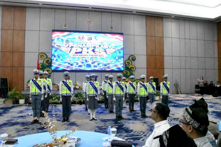 Anak-anak PKS Tampilkan 12 Gerakan Dasar Lalu Lintas di Rakernis Ditlantas Polda NTT 2026