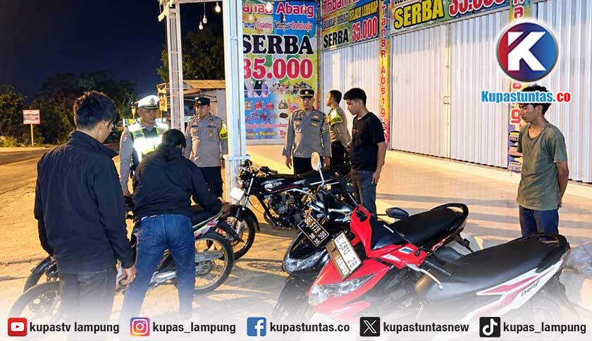 Polres Tanggamus Bubarkan Balap Liar di Jalan Gisting Atas, Empat Motor Diamankan