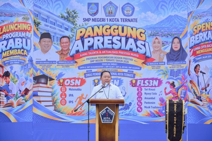 Sekda Ternate Rizal Marsaoly Luncurkan Rabu Membaca di SMPN 1, Libatkan 5 Sekolah Imbas