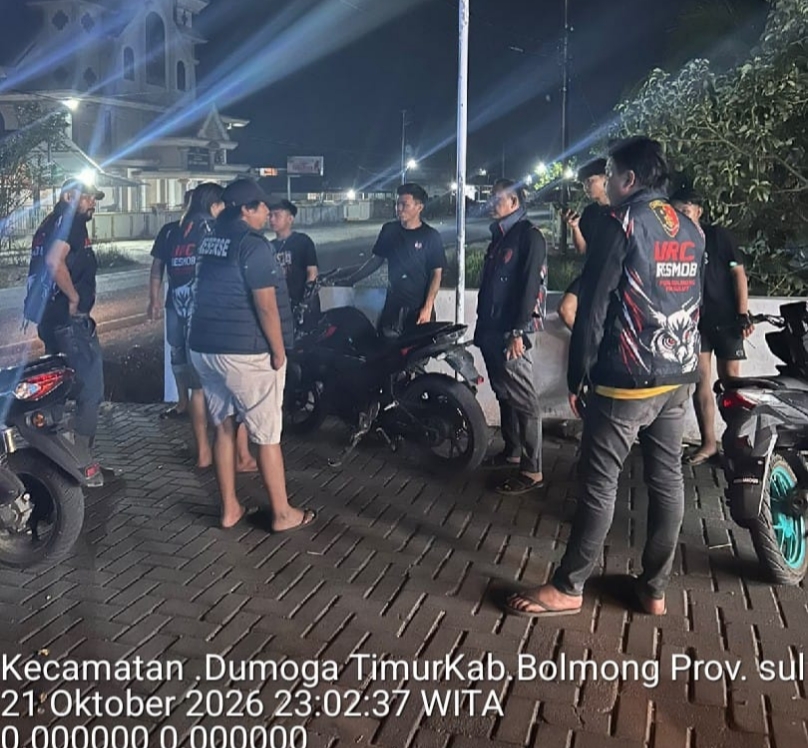 Polres Bolmong Gelar Patroli KRYD di Dumoga Timur, 7 Personel Sisir Titik Rawan Balap Liar