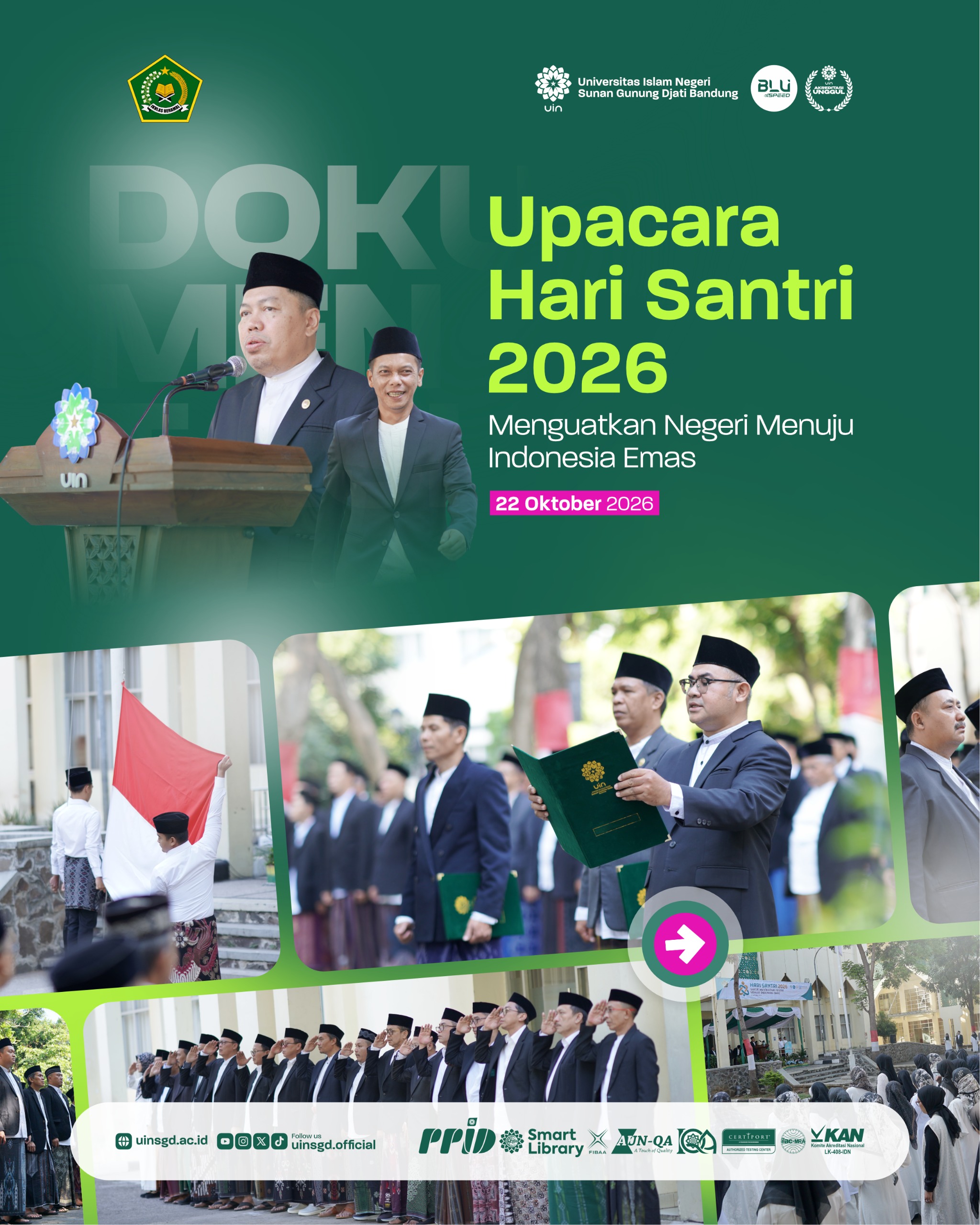Upacara Hari Santri 2026 di UIN Bandung, Peserta Wajib Bersarung dan Berpeci