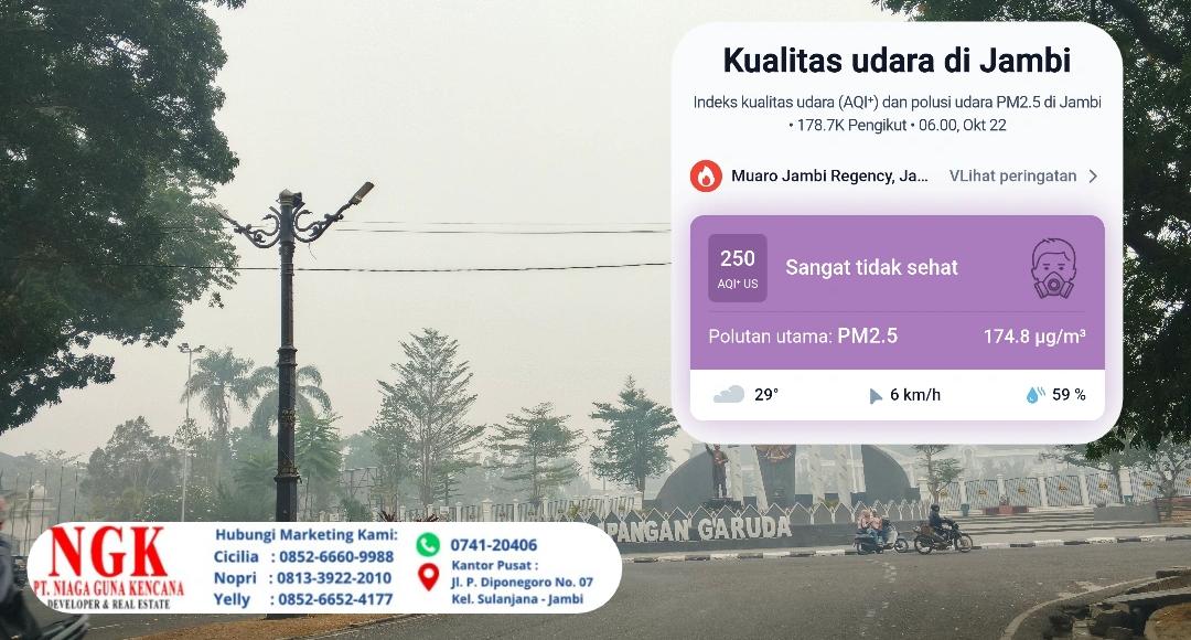 Kabut Asap Selimuti Kota Jambi Sejak Pagi, ISPU Tembus 250 Kategori Sangat Tidak Sehat