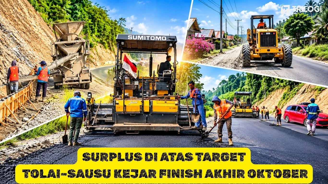 Pengaspalan Jalan Tolai–Sausu di Parigi Moutong Sisa 1,3 Km, Progres 2026 Surplus 3,08 Poin dari Target