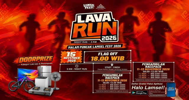 Lava Run 2026 Lampung Selatan Buka Pendaftaran 5.000 Peserta, Jersey dan BIB Gratis