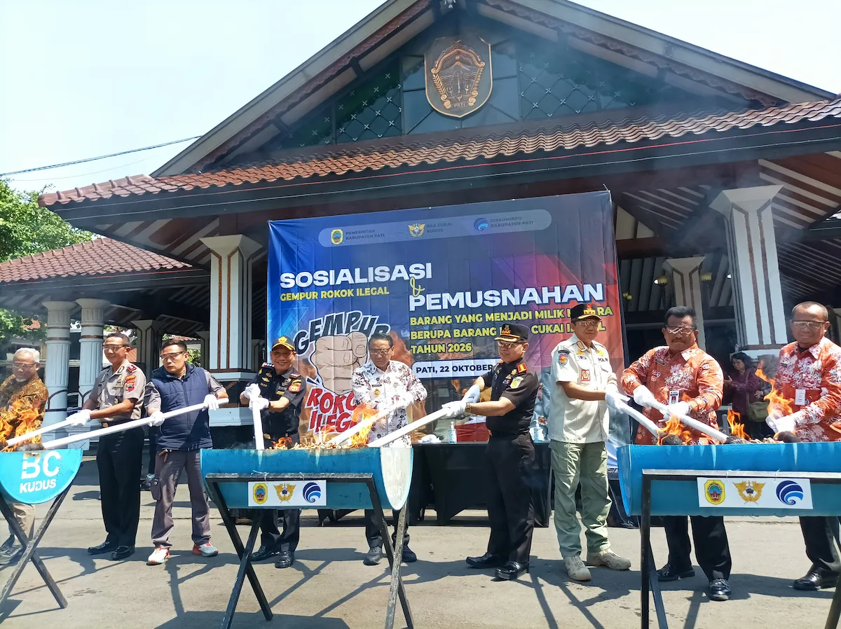Bea Cukai Kudus dan Pemkab Pati Musnahkan 1.372.052 Batang Rokok Ilegal Senilai Rp2,04 Miliar