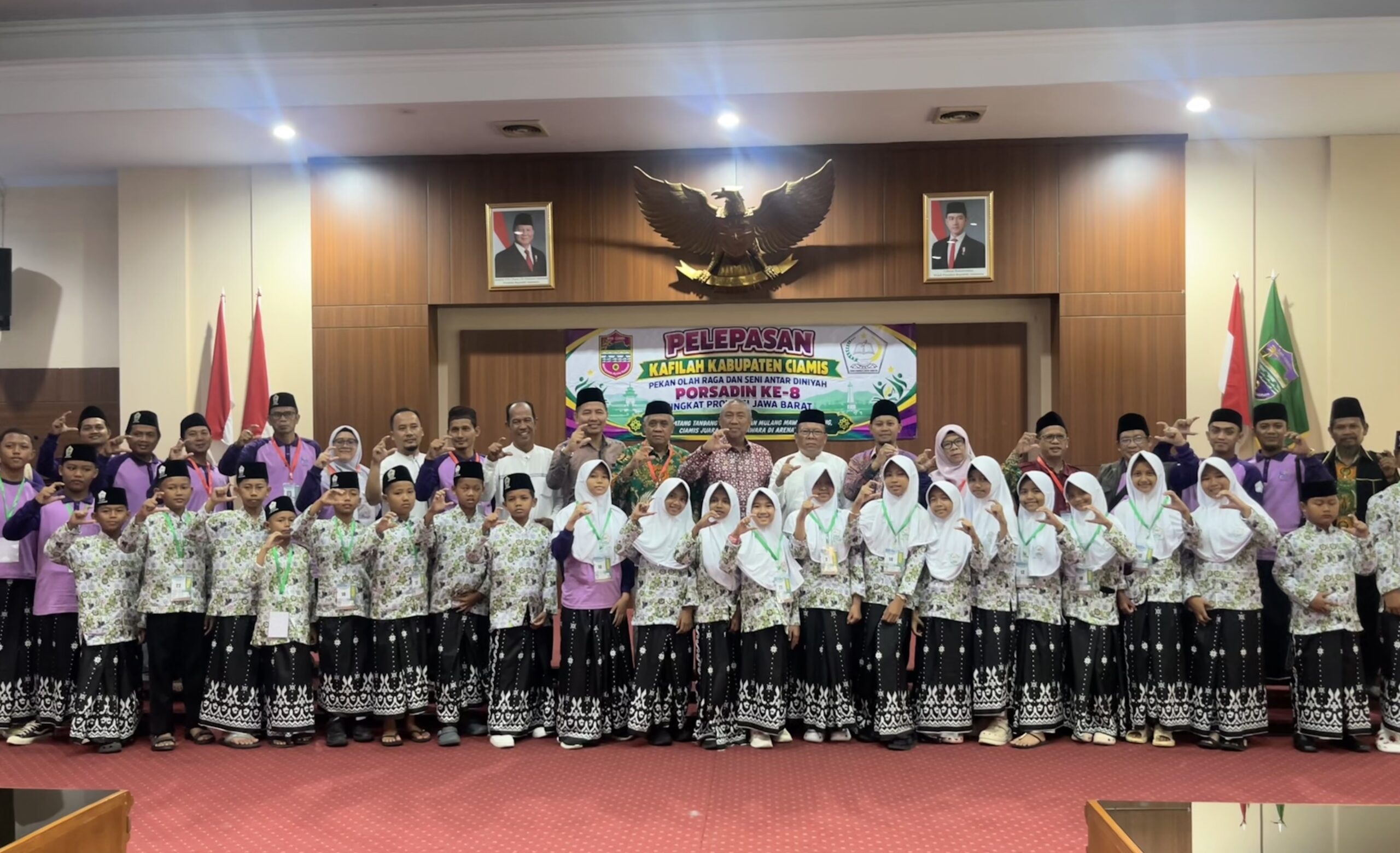 Kafilah Ciamis Berangkat ke Porsadin ke-8 Jabar di Cianjur, 28 Santri Ikuti 14 Mata Lomba