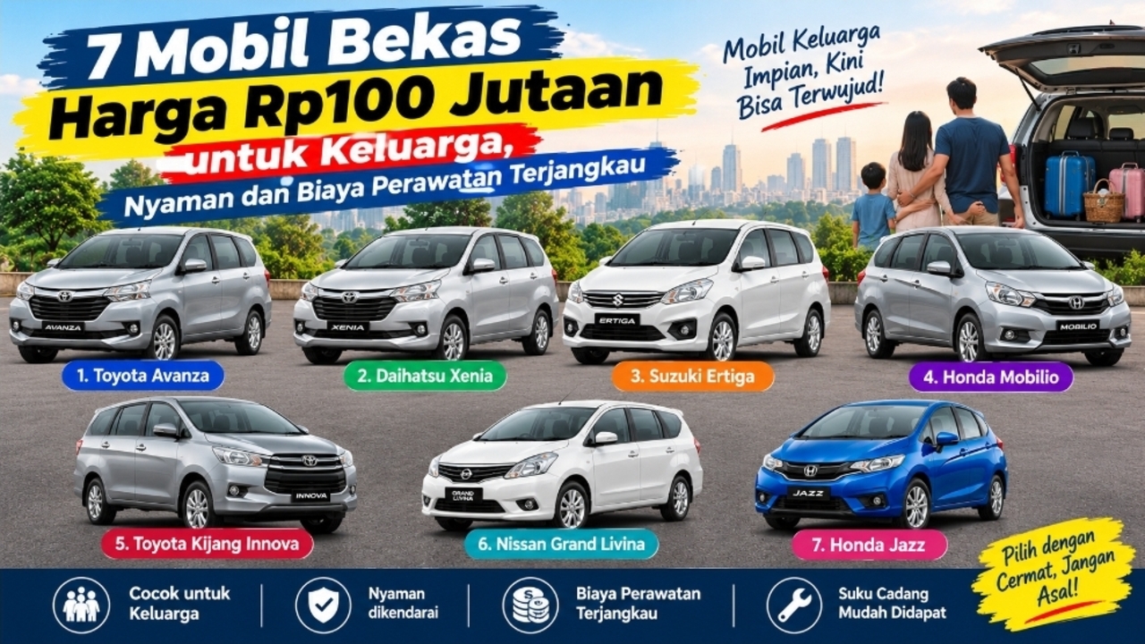 7 Mobil Bekas Rp100 Jutaan untuk Keluarga, dari Avanza hingga Hatchback Praktis