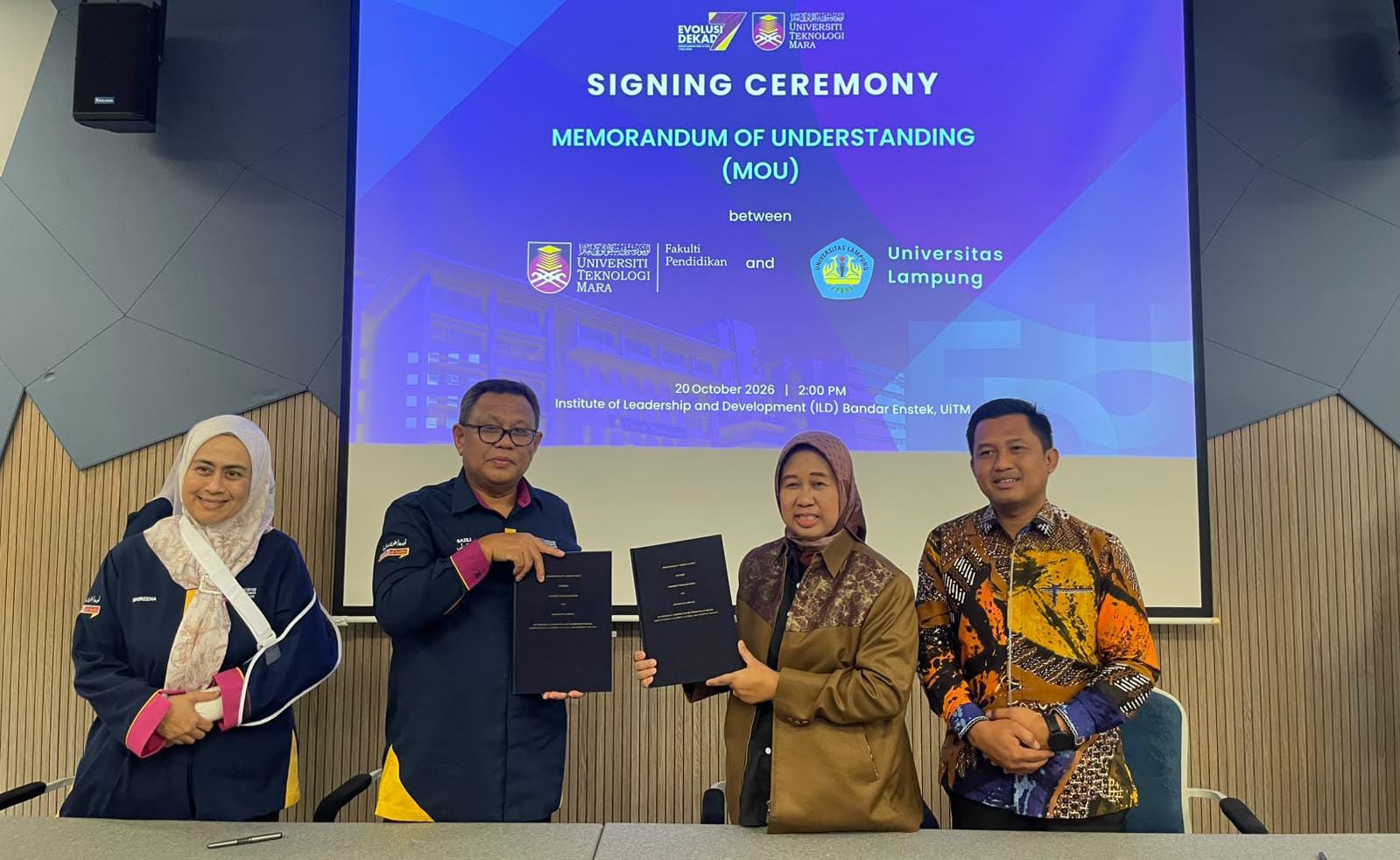 Unila dan UiTM Malaysia Teken MoU di Bandar Enstek, Beri Kuliah Bersama hingga Pertukaran Mahasiswa November 2026