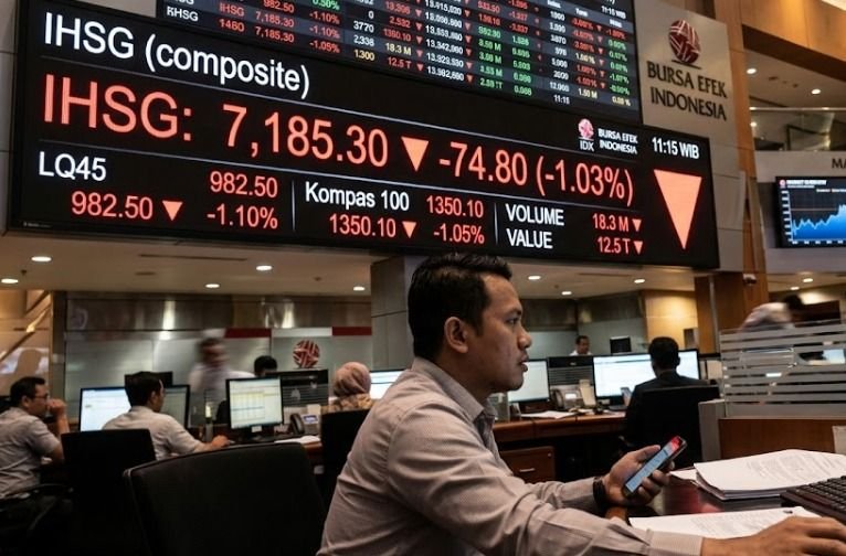 IHSG Dibuka Menguat ke 5.397 Lalu Berbalik Melemah 0,24 Persen, Saham BMRI BBRI TLKM Tertekan