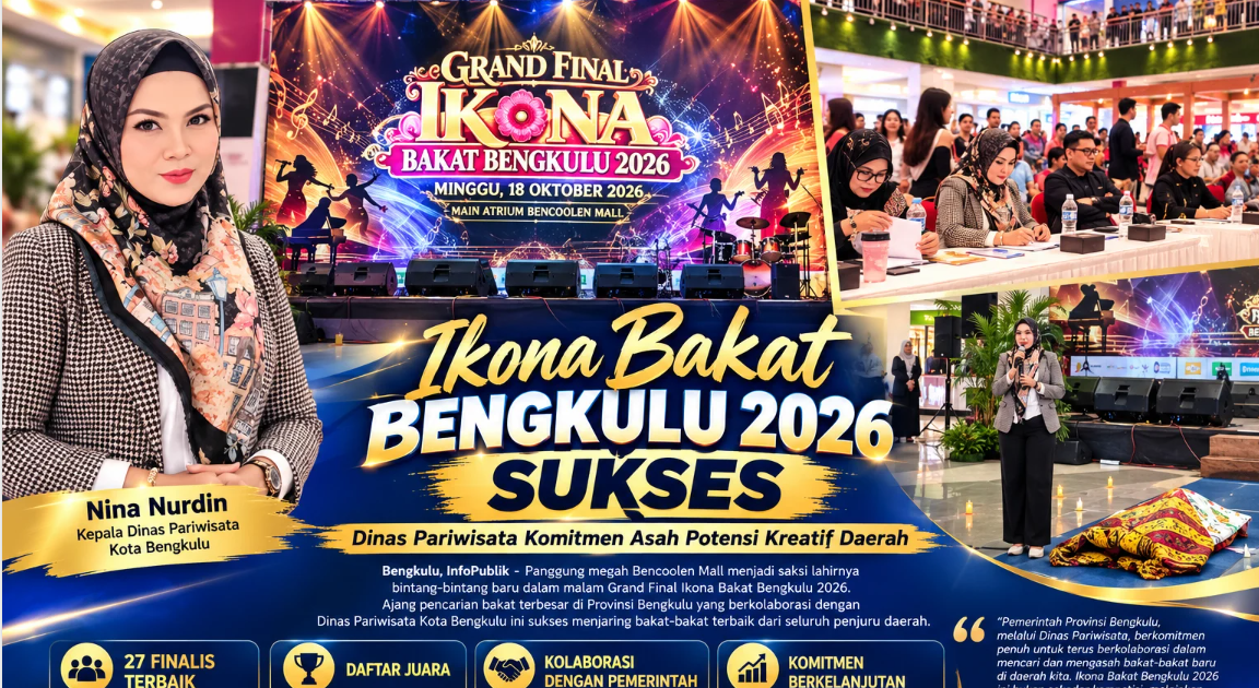 Dinas Pariwisata Bengkulu Komitmen Asah Bakat Muda Usai Ikona Bakat 2026 Lahirkan Tiga Juara