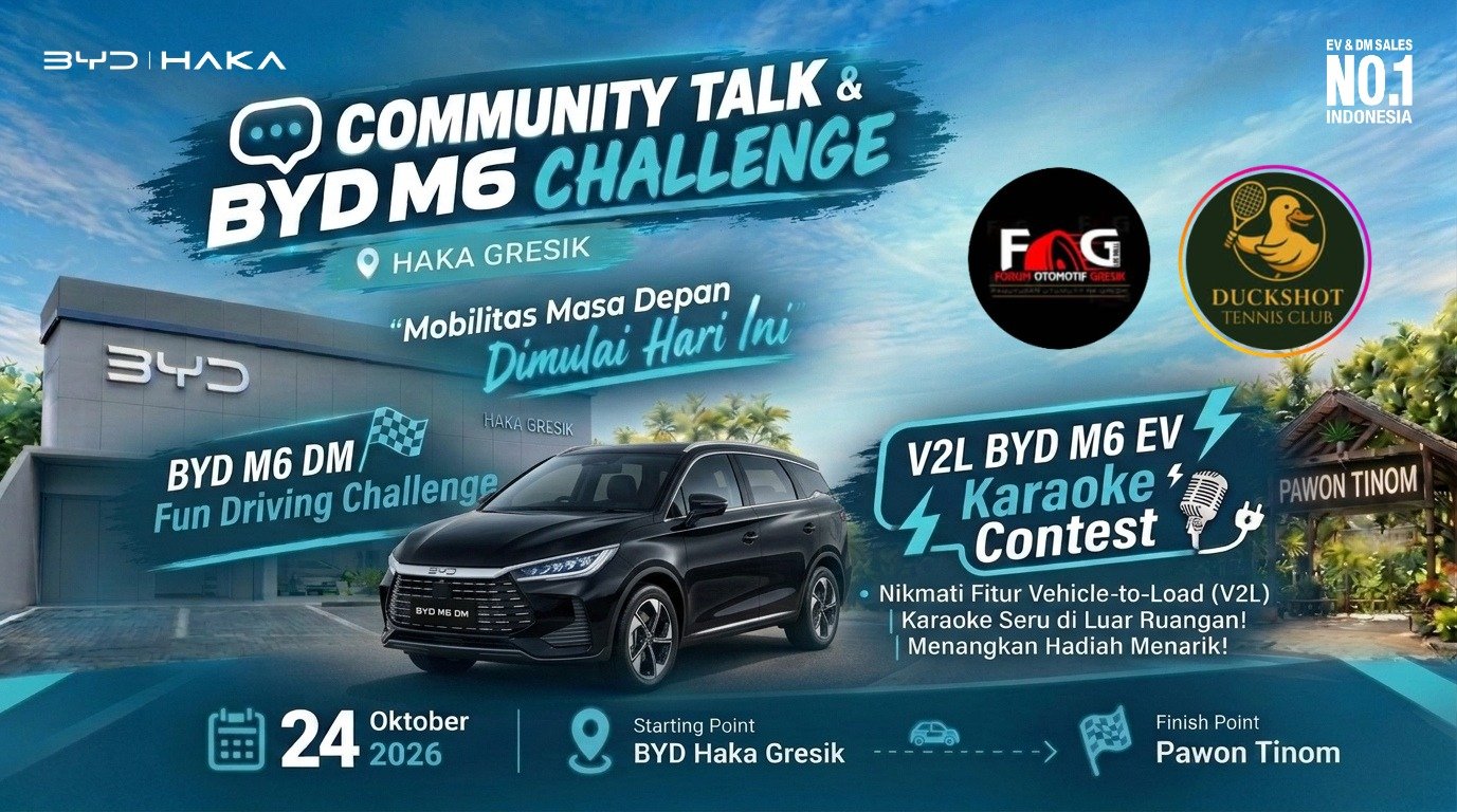 BYD Haka Gresik Community Talk Uji M6 DM di Jalanan, V2L Jadi Panggung Karaoke