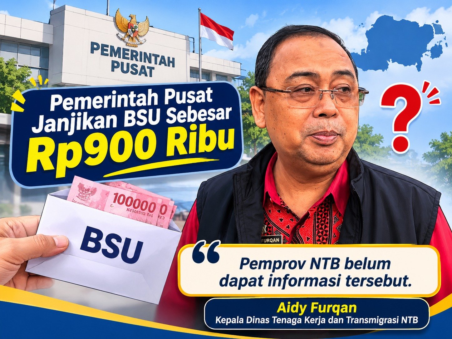 Pemprov NTB Belum Terima Informasi Resmi BSU Rp900 Ribu, Disnakertrans Dipanggil Kemenaker Pekan Depan